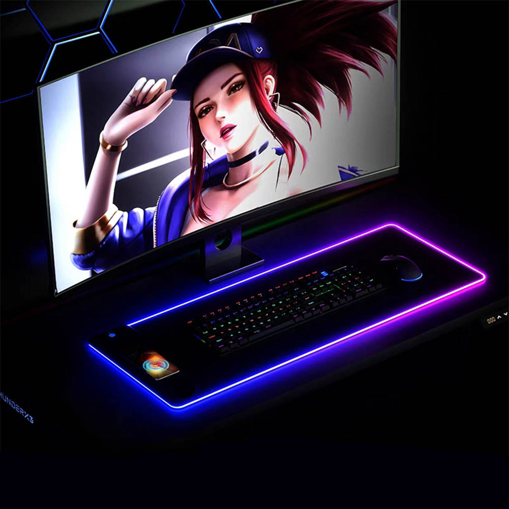 Gaming Keyboard And Mouse Wireless - RGB 무선 충전 마우스 패드 15W