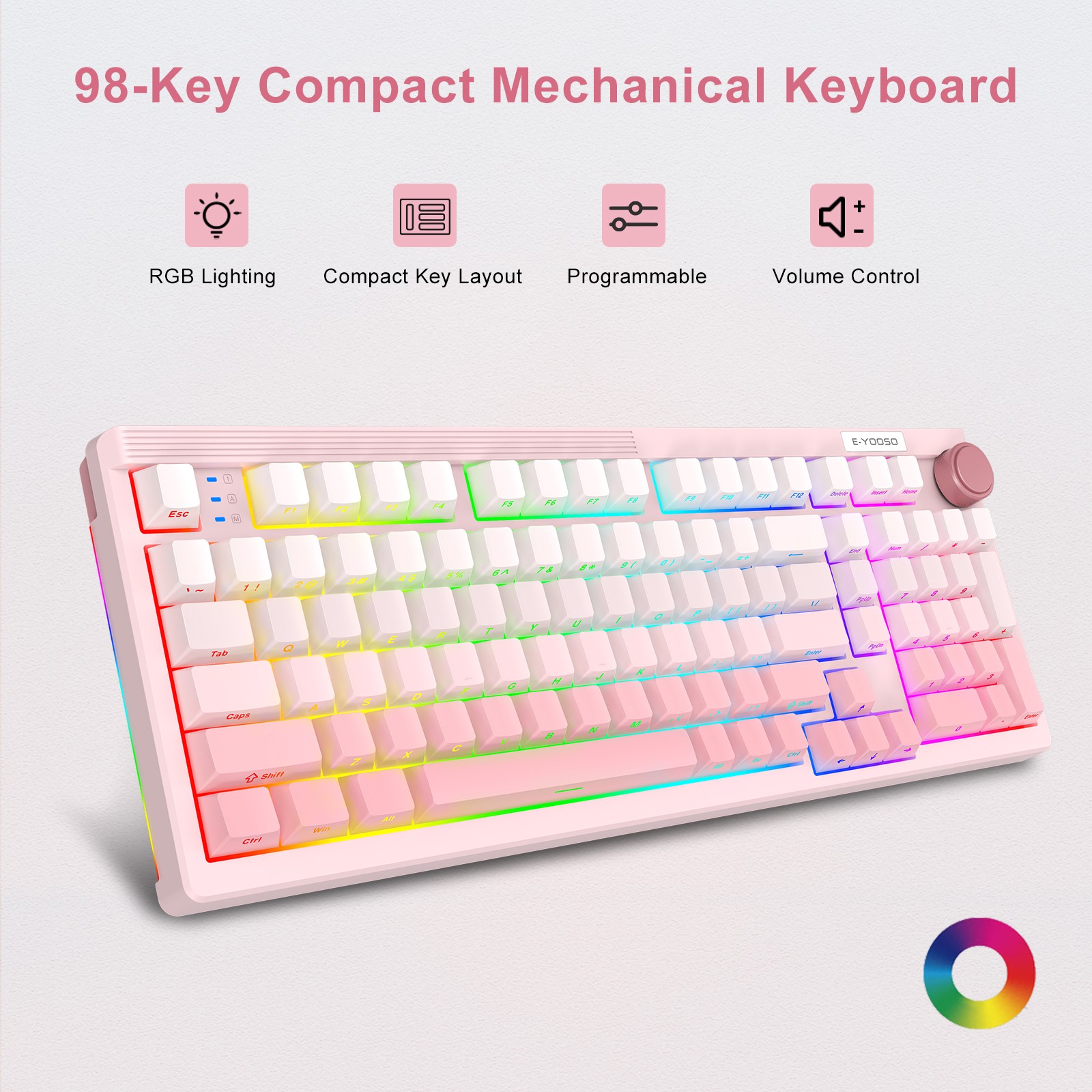 Gaming Keyboard E Yooso - E-YOOSO 98키 유선 트라이 모드 게이밍