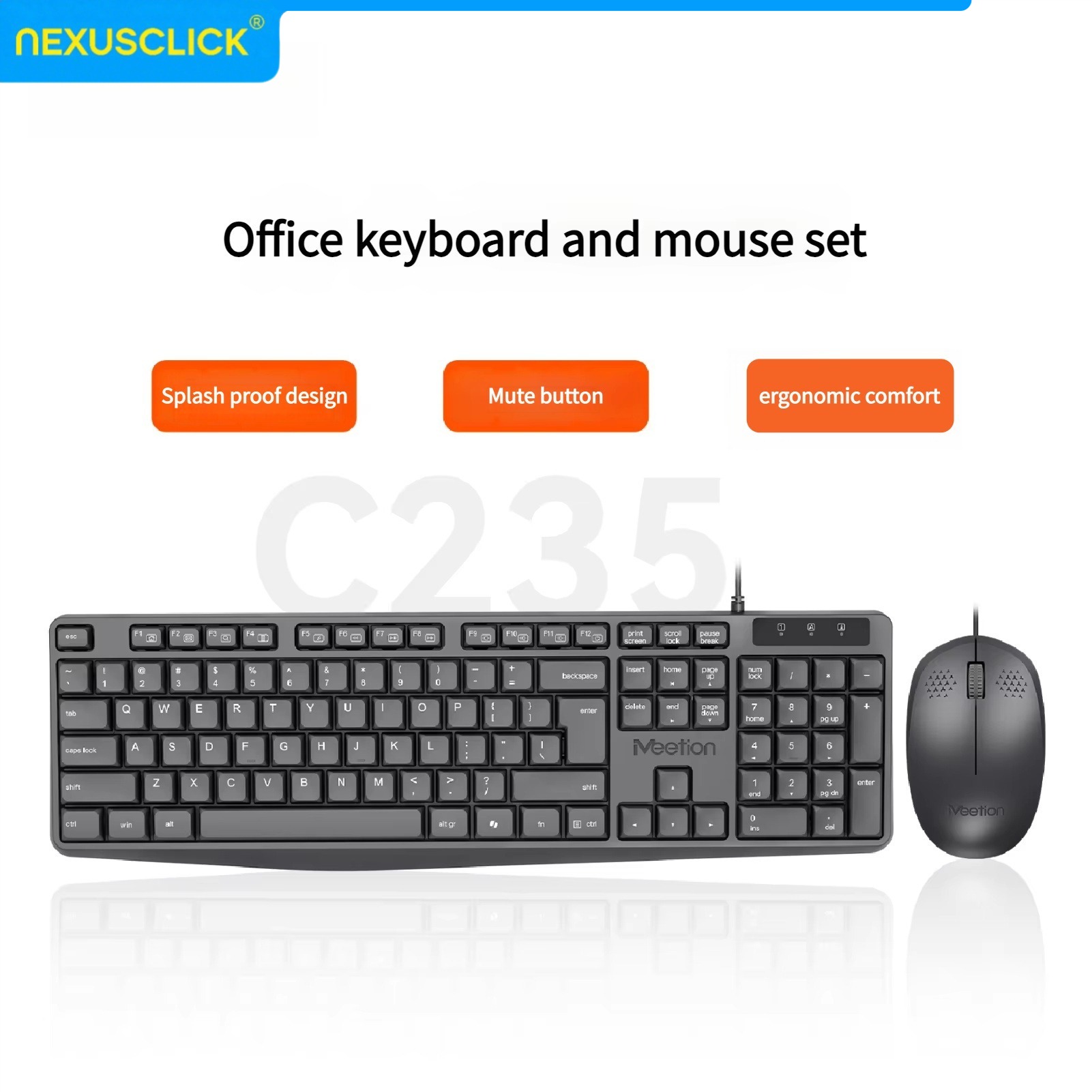 NexusClick 아랍어 영어 유선 키보드 마우스 콤 - Gaming Keyboard That Is Quiet 리뷰 및 가격