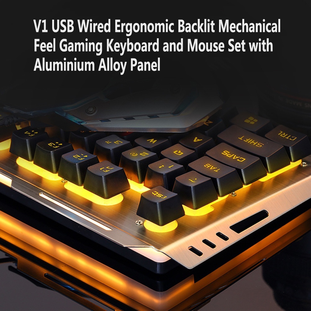 V1 USB 유선 기계식 게이밍 키보드 및 마우스 콤보 - Gaming Keyboard Mouse Combo 리뷰 및 가격