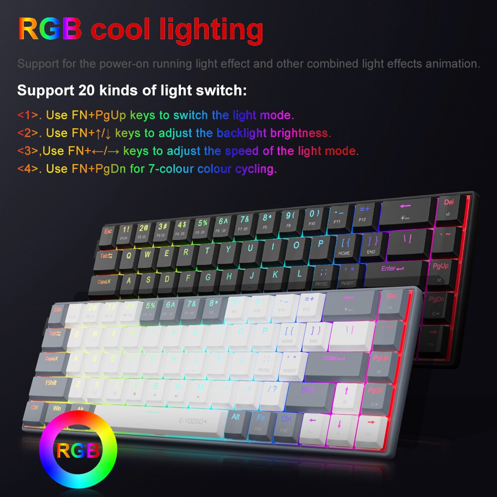 E-YOOSO RGB 미니 슬림 USB 유선 기계식 게 - Gaming Keyboard E Yooso 리뷰 및 가격