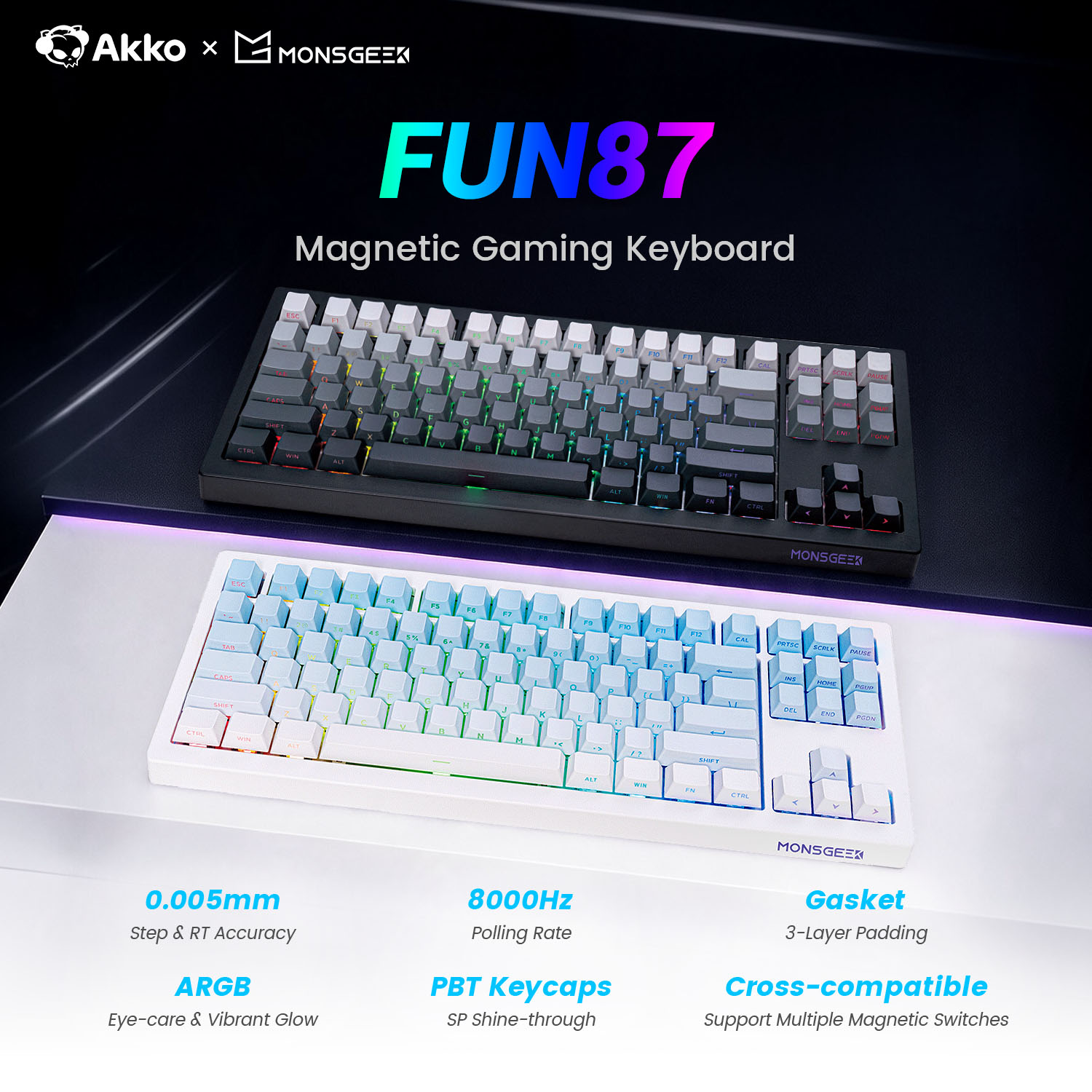 아코 x 몬스긱 FUN87 HE 마그네틱 키보드 88키 - Gaming Keyboard Tkl 리뷰 및 가격