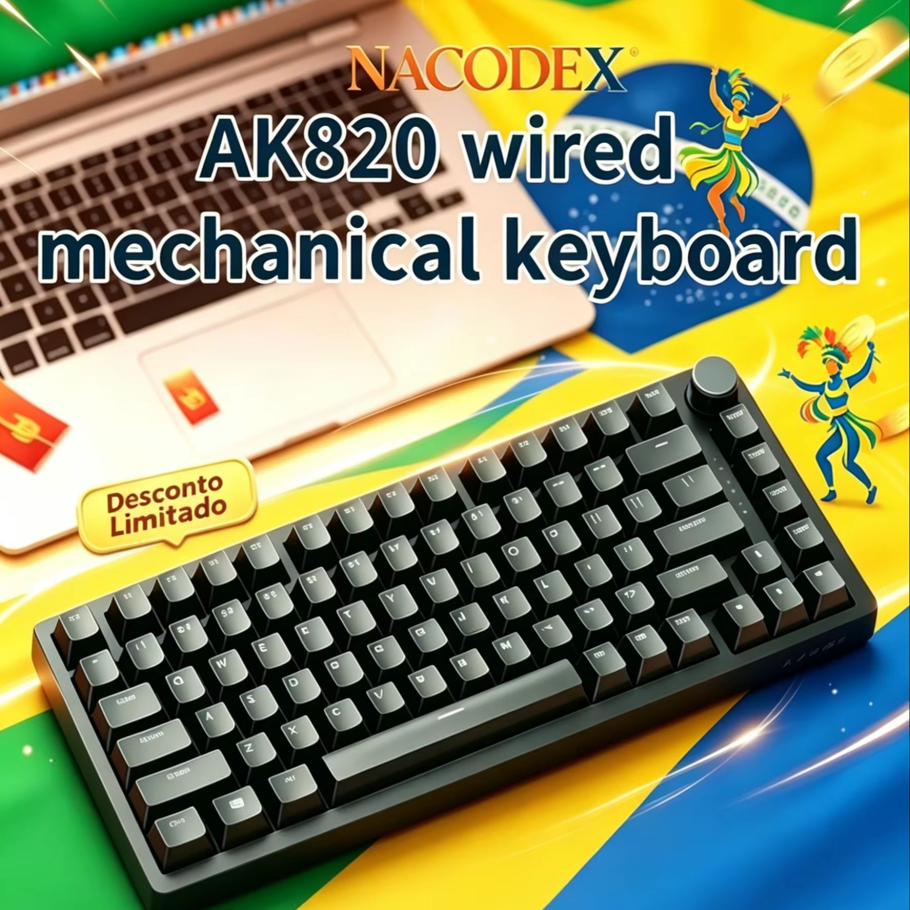 AJAZZ AK820 유선 회전식 볼륨 버튼 사무실 및 - Gaming Keyboard E Yooso 리뷰 및 가격