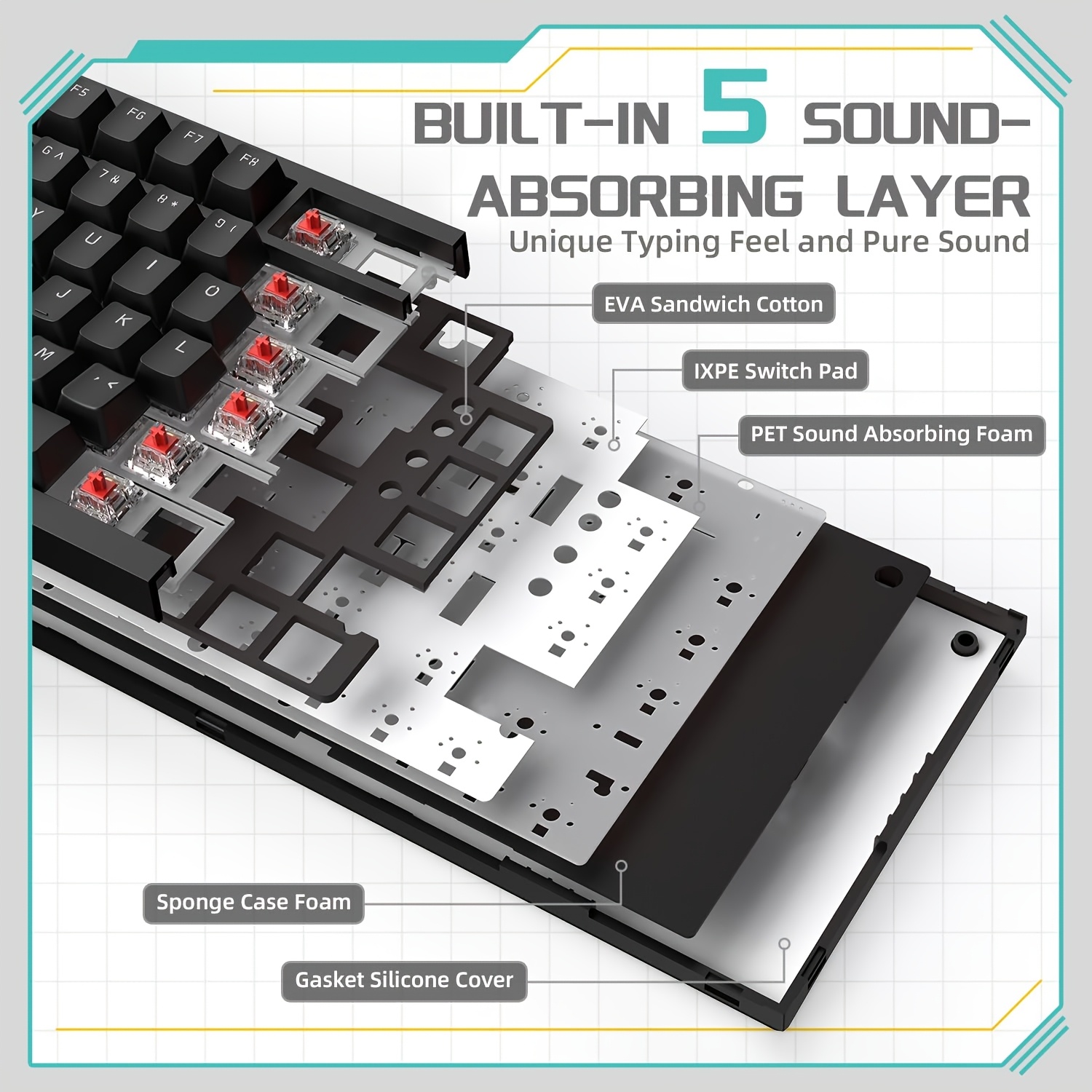 AJAZZ AK820 유선 회전식 볼륨 버튼 사무실 및 - Gaming Keyboard E Yooso 리뷰 및 가격