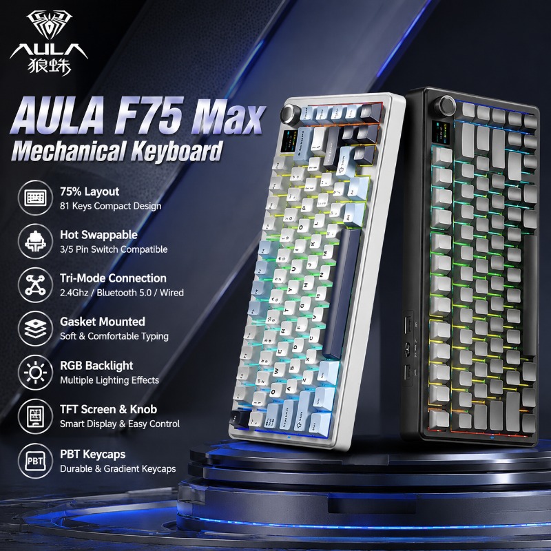 AULA F75 Max 기계식 키보드 75% 레이아웃  - Gaming Keyboard He 리뷰 및 가격