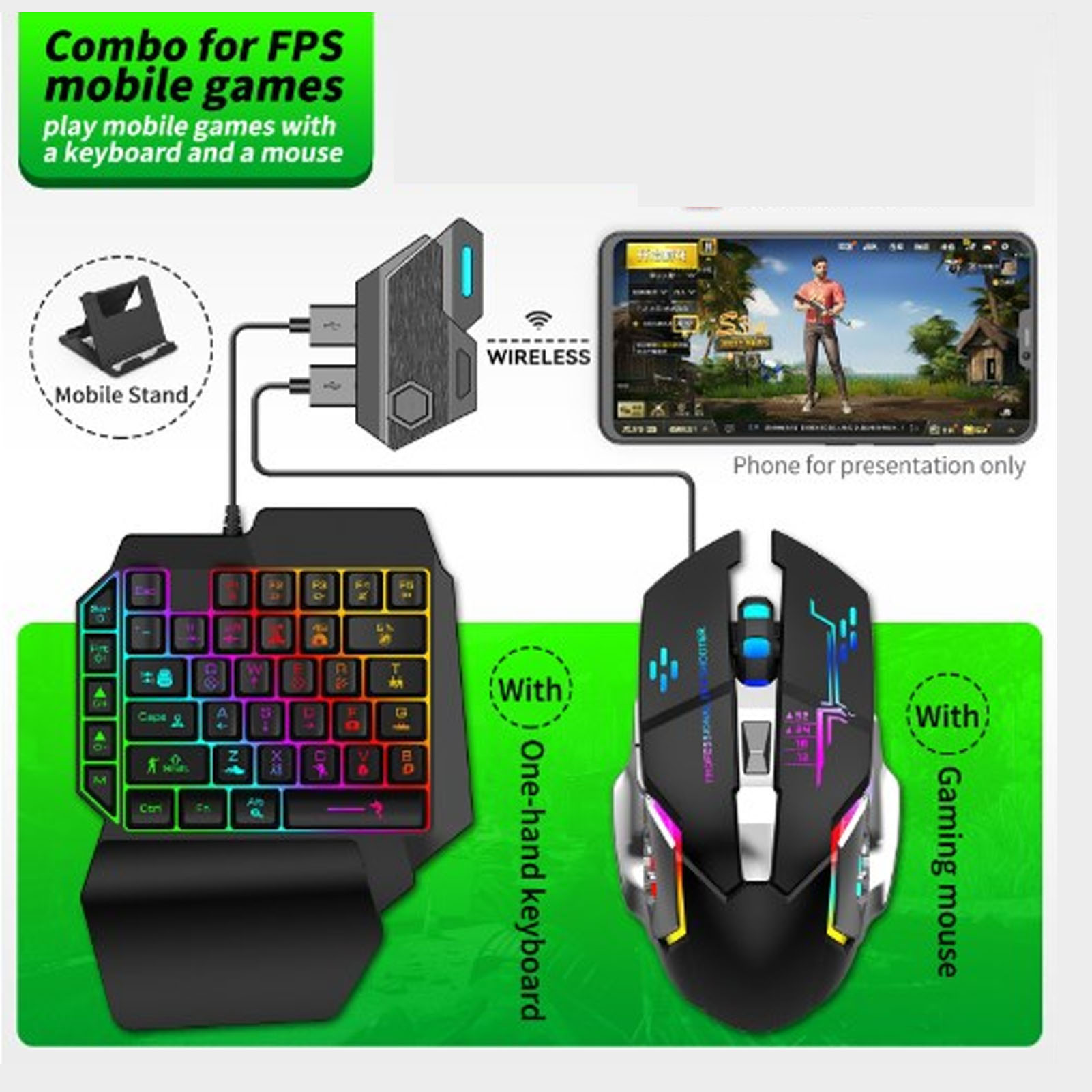 키보드 마우스 변환기 세트 반응형 한 손 키보드 마우스 - Gaming Keyboard Mouse Combo 리뷰 및 가격