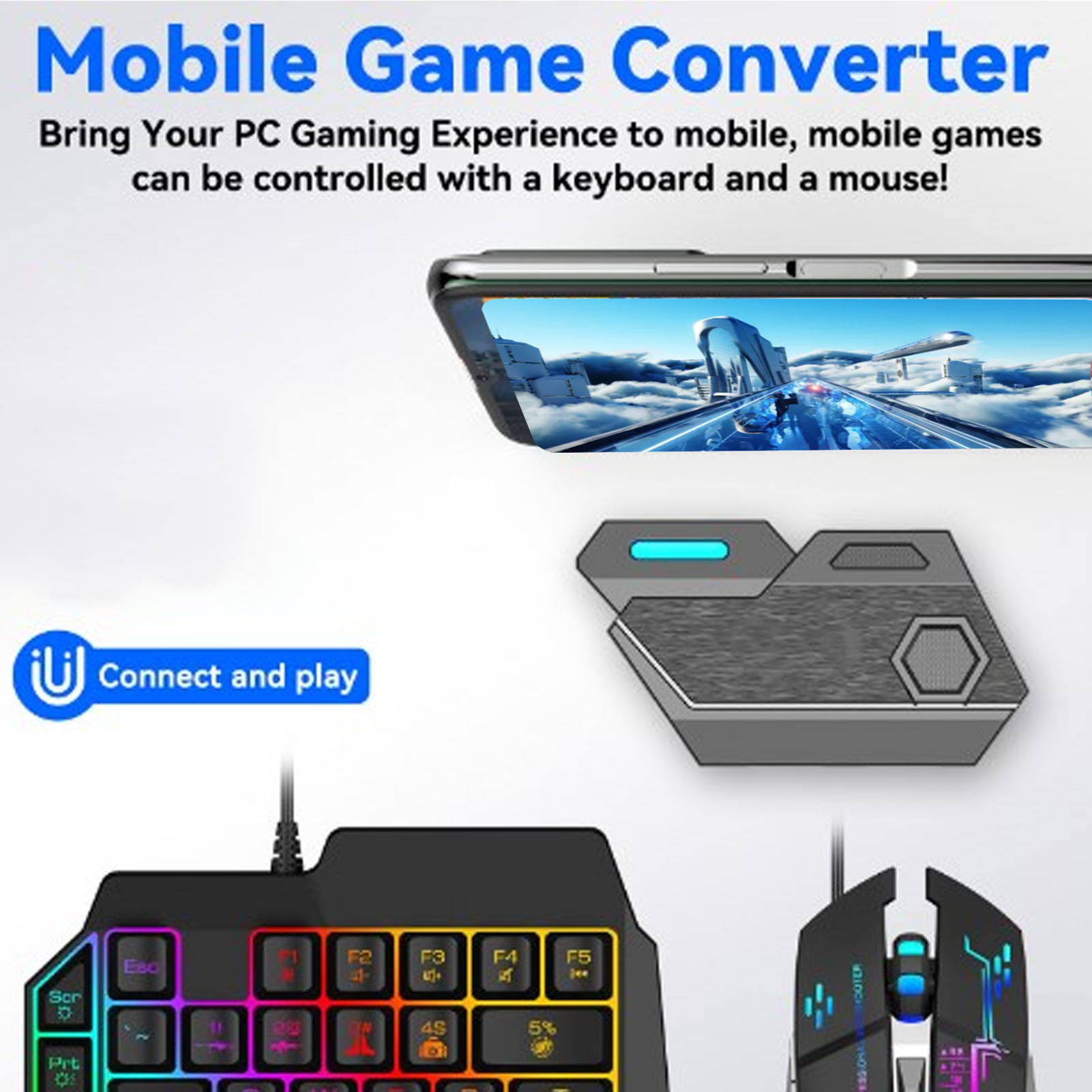 모바일 게임 콤보 팩 블루투스 연결 단일 핸드 키보드  - Gaming Keyboard Mouse Combo 리뷰 및 가격