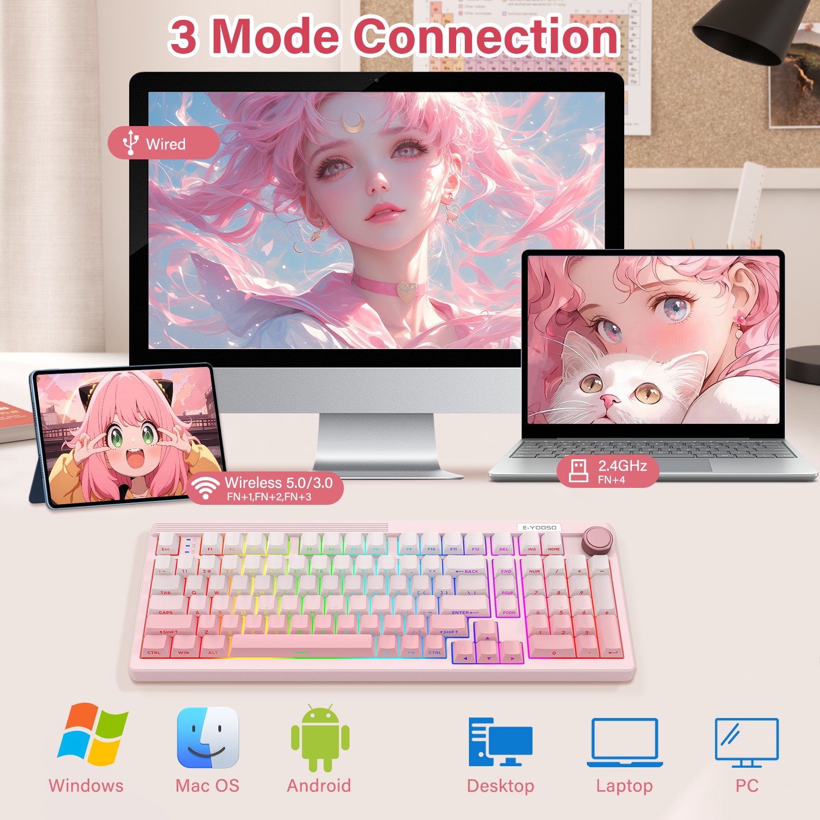 E-YOOSO 98키 유선 트라이 모드 게이밍 기계식  - Gaming Keyboard E Yooso 리뷰 및 가격